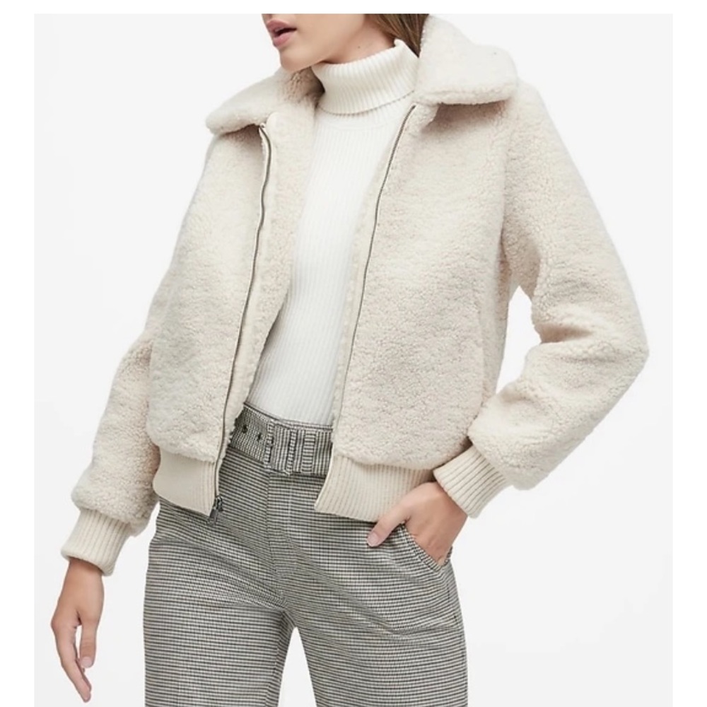 Banana Republic Sherpa Bomber Jacket in size Medium